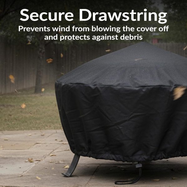 Sunnydaze Decor Black Round Fire Pit Cover 36" x 12"-3