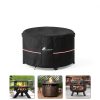 Round Fire Pit Cover Alickwang Waterproof Black-1