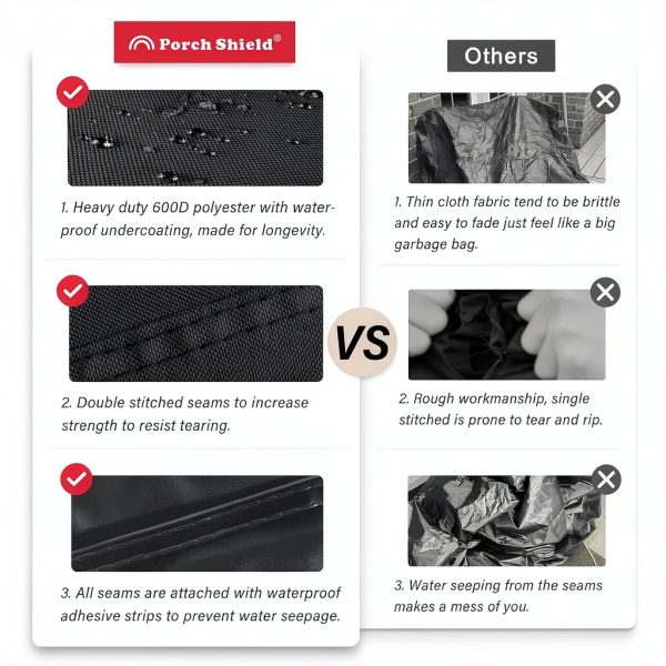 Porch Shield Waterproof Fire Pit Cover Black-2