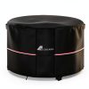 Round Fire Pit Cover Alickwang Waterproof Black-6