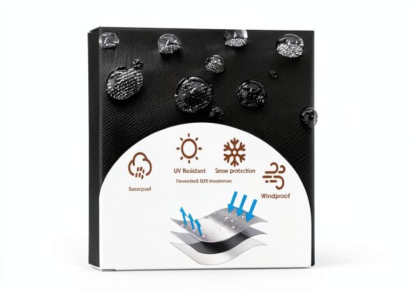 Round Fire Pit Cover Alickwang Waterproof Black-5