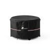 Round Fire Pit Cover Alickwang Waterproof Black-7