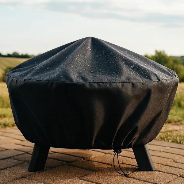 Sunnydaze Decor Black Round Fire Pit Cover 36" x 12"-5