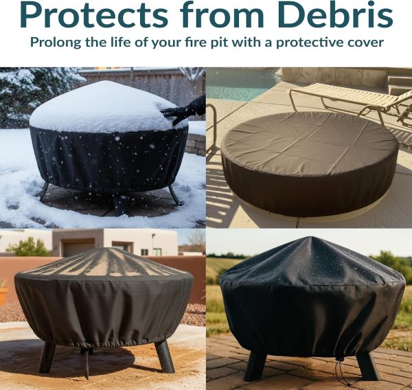 Sunnydaze Decor Black Round Fire Pit Cover 36" x 12"-2
