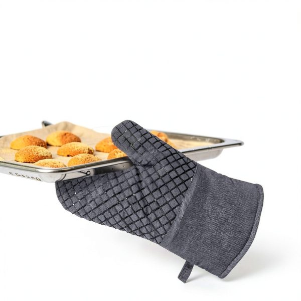 Meirrnyyu Oven Mitts Set Heat Resistant Silicone Gray-6