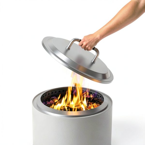 Fire Pit Cover DcYourHome Stainless Steel Lid-3