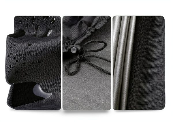 Customized Fire Pit Covers Black Polyester Rilime-5
