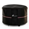 Round Fire Pit Cover Alickwang Waterproof Black-3