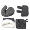 Meirrnyyu Oven Mitts Set Heat Resistant Silicone Gray-2