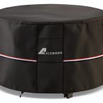 Round Fire Pit Cover Alickwang Waterproof Black-0