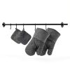 Meirrnyyu Oven Mitts Set Heat Resistant Silicone Gray-3