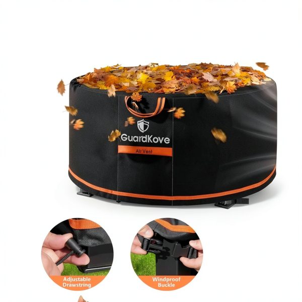 GuardKove Fire Pit Cover 1000D Heavy Duty Black-5