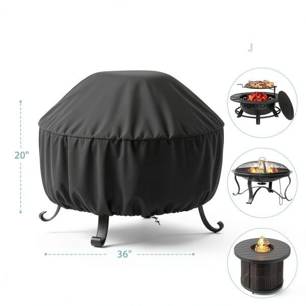 SHINESTAR Waterproof Fire Pit Cover 36D x 20H-1