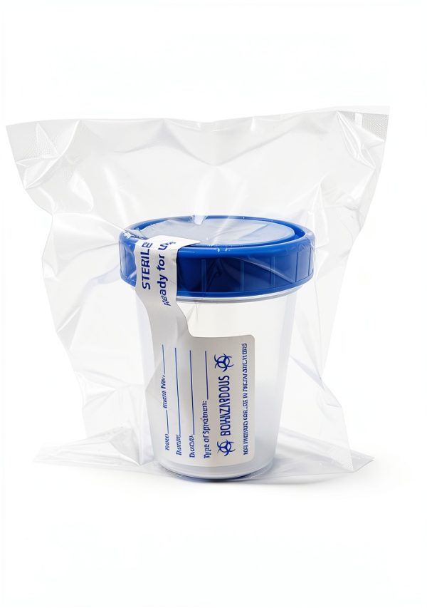 Sterile Specimen Cups MSS 4oz Urine Collection Screw-On Lids 5 Pack-3