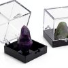 Clear Cube Display Boxes NOLITOY 60 pcs Mineral Set Black Base 35mm-8
