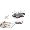 Cabilock 48PCS Mineral Display Boxes, Clear Acrylic Display Box for Rock Agate Slices Crystals Coral, Standard Cube Countertop Showcase Stand with Black Base-7