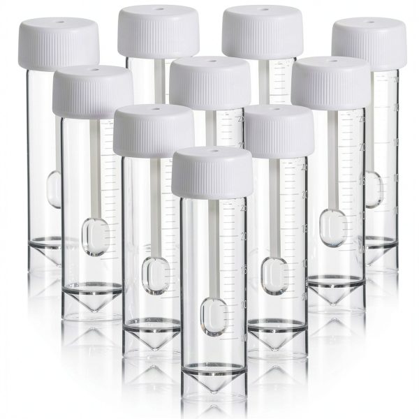 Stool Specimen Cups 10PCS 25-30ML Leak-Proof Screw Cover - MHYGKTXRA-0
