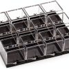 Cabilock 48PCS Mineral Display Boxes, Clear Acrylic Display Box for Rock Agate Slices Crystals Coral, Standard Cube Countertop Showcase Stand with Black Base-0