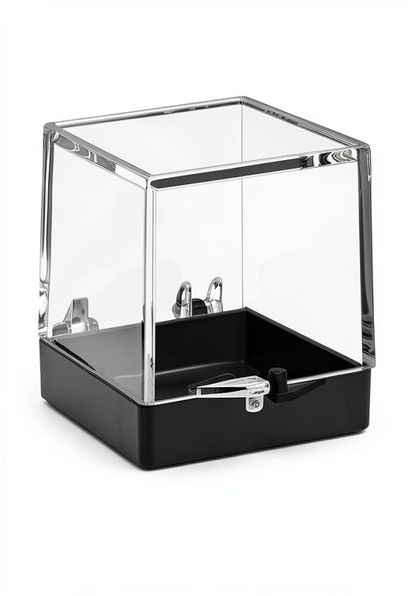 Clear Cube Display Boxes NOLITOY 60 pcs Mineral Set Black Base 35mm-4