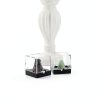 Cabilock 48PCS Mineral Display Boxes, Clear Acrylic Display Box for Rock Agate Slices Crystals Coral, Standard Cube Countertop Showcase Stand with Black Base-2