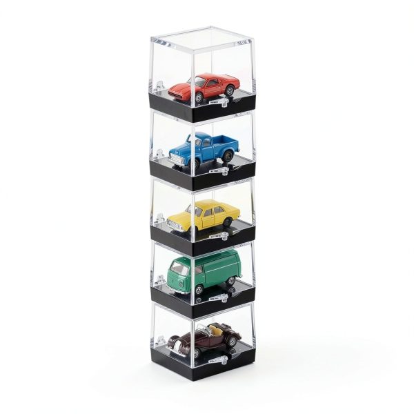 Clear Cube Display Boxes NOLITOY 60 pcs Mineral Set Black Base 35mm-1