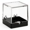 Cabilock 48PCS Mineral Display Boxes, Clear Acrylic Display Box for Rock Agate Slices Crystals Coral, Standard Cube Countertop Showcase Stand with Black Base-1
