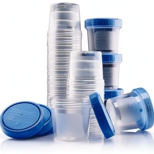 Specimen Cups Leak-Proof Lids by Caremax – 25 4oz Polypropylene Jars-0