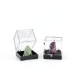 Clear Cube Display Boxes NOLITOY 60 pcs Mineral Set Black Base 35mm-3