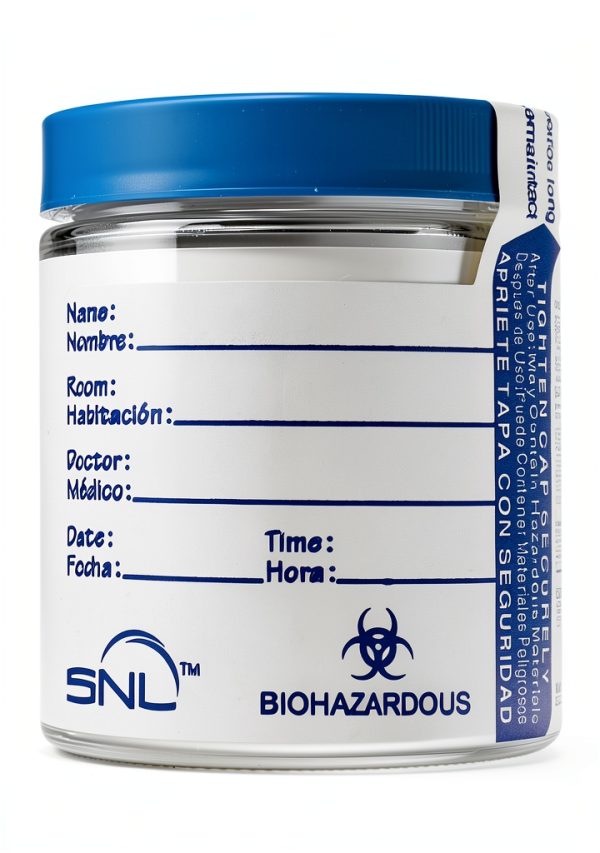 SNL Quality Sterile Specimen Cups 3oz Blue Screw On Cap Pack of 12-2