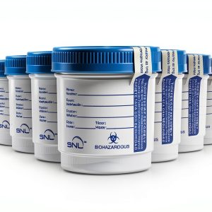 SNL Quality Sterile Specimen Cups 3oz Blue Screw On Cap Pack of 12-0