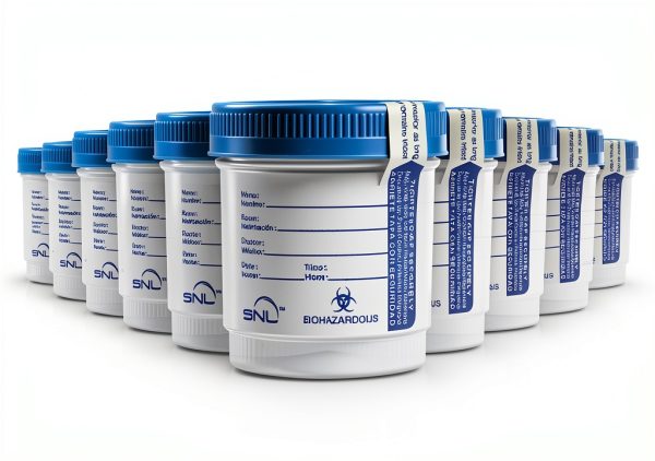 SNL Quality Sterile Specimen Cups 3oz Blue Screw On Cap Pack of 12-0